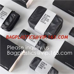 China Custom Travel Organizer Cosmetic Ziiper Black Tyvek Paper Bag,Factory Price Tyvek Cosmetic Bag Custom Tyvek Paper Pouch supplier
