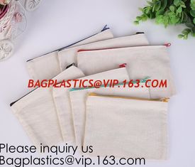 China Office Stationery custom logo printed plain Cotton Canvas pencil case bag with zipper,stationery bag paper holder file h supplier