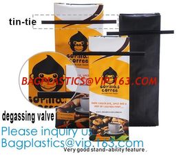 China BRC Standard Qual Seal Kraft Paper Bags With Tin Tie Coffee Bags Plastic Valve,Customzed Side-Gusset Valve Tintie Plasti supplier