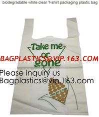 China BIO Biodegradable Pre-Printed Thank You Retail Bags,Green Plastic T-shirt Shopping Bags,Compostable Biodegradeable, Extr supplier