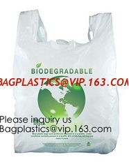 China Compostable Plastic Pet Waste Bags with T-Shirt Handle,Green Compostable T-Sack Shopping Bag, PLA+PBAT, BAGEASE, BAGPAC supplier