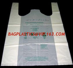 China Starch Biodegradable T Shirt Bags Made Of PLA PBAT, 100% Biodegradable &amp; Compostable,T-Shirt Shopping Bags, DOLLAR STORE supplier
