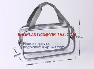 China Holiday Cosmetic Bag Flamingo Ice Cream Transparent Makeup Bags With Handle See Through Plastic Makeup Bags, Dress Bags supplier
