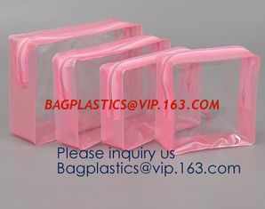 China TSA Approved Clear Travel Toiletry Bag Holiday Cosmetic Bag PVC Makeup Bags Different Size 3 Pieces, bagease, bagplastic supplier