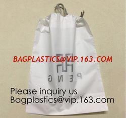 China Laundry Bags Hospitality Plastic Bags Drawstring Closure Write-On Indicator Strips. Clear Hotel Biodegradable Bags With supplier