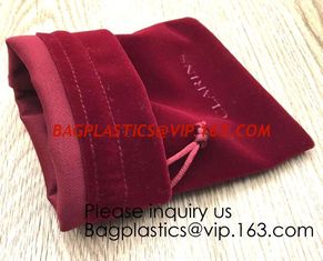 China Envelop Red Velvet Christmas Pouch Promotional Red Velvet Packaging Bag For Cosmetic Gift Packaging, For Jewelry, bottle supplier