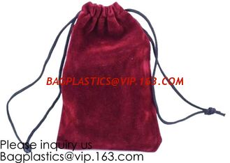China Trim Velvet Cloth Jewelry Pouches/Drawstring Bag Gift Bags,Wine Red, Blue, Red, Pink, Dark Green,Product Gift Bag PACK supplier