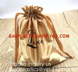 China High Quality Gift Small Bag,Gift Shopping Bag,Super Soft White Black Rose Gold Silk Drawstring Bag,Graograin Satin Pouch supplier