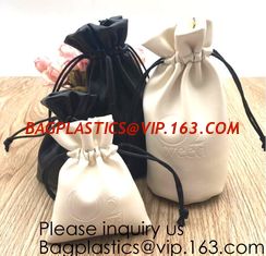 China Custom Logo Acceptable Multi Sizes Black Drawstring PU Leather Promotional Gifts Pouches Bags Jewelry, Gift,Hair, Shoes, supplier