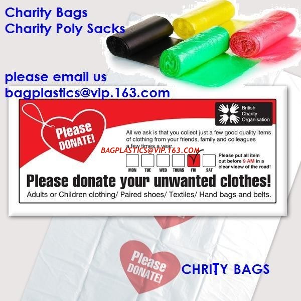 Charity Shop Collection Bag, Plastic Donation Bags, Charity Sacks