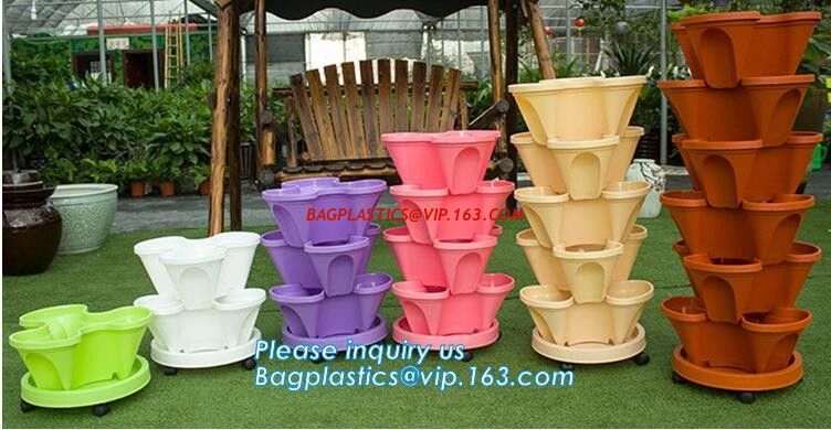 Pp Plastic Materials Hydroponic Vertical Tower Stackable Plastic