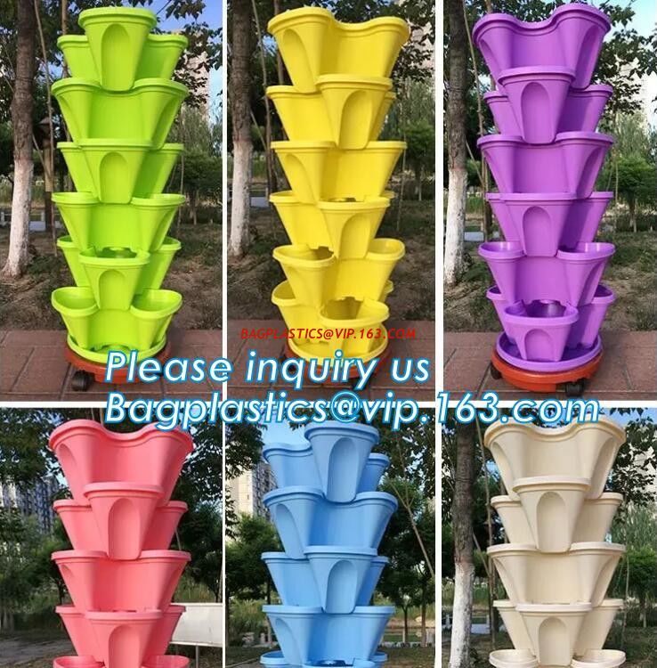 strawberry vertical stackable planter plastic garden pots flower pot,PP