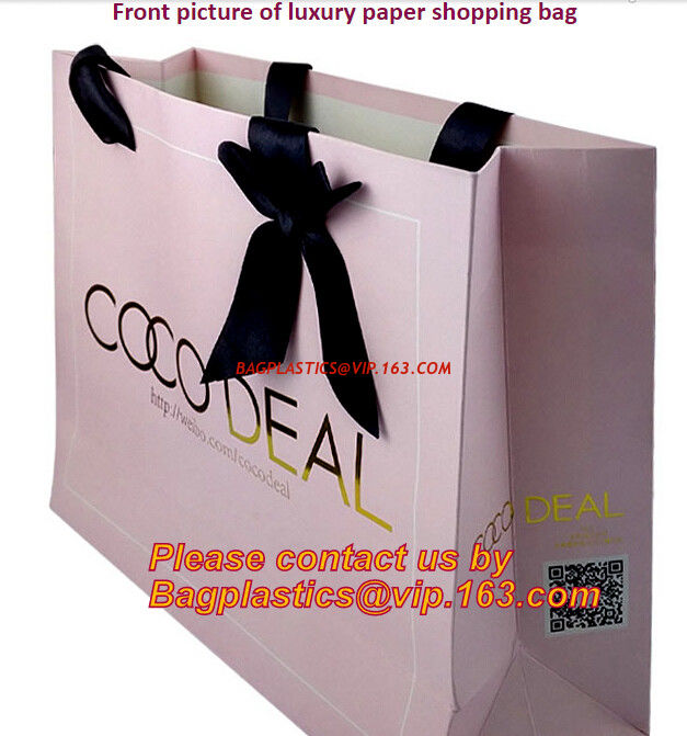 Hot Selling Top Quality Luxury Paper Shopping Bag Carrier Paper Bag With Ribbon Handle Wholesale Luxury Art Paper Flower