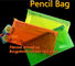 lovely water-proof pencil case promotional plastic mateiral pencil bag cleazipper file bag for pencil supplier