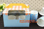 Custom artpaper handle cake box with PVC window, Sweet cake box with handle, cake box with window supplier