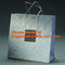 Luxury matte black shopping paper bag with logo UV for clothing packaging supplier