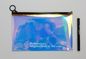 holographic glitter mini purse transparent clear PVC cosmetic slider bag, slider zipper PVC bag clear vinyl cosmetic bag supplier