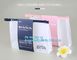 Portable Clear PVC Slider Zipper Cosmetic Makeup Bag, Water proof slider pvc toiletry bag vinyl beachwear cosmetic bag supplier
