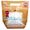 Fresh Chicken Packing Bag, standing up hot roast chicken bag with handle, chicken bag carry out fried chicken bag supplier
