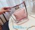 waterproof promotional clear tote pvc handle shopping bag, PVC mat waterproof reusable tote shopping bags, summer soft p supplier