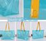 PVC and non woven zippered apparel packaging bag, gift package bag with handle, bags with zipper and sewn handle, carry supplier