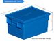 Heavy duty stackable attached lid turnover box, Stackable and nestable plastic shipping tote box for storage or moving supplier