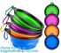 Top selling 350/750/1000/1500ml Foldable Pet Food Water Feeding Portable Travel Collapsible Dog Silicone Bowl, bagease supplier
