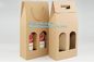 Bottle Bag Present Wine Bottle Gift Decorative Paper Bags with metal handle,Wine Packing Kraft Paper Bag with Twist Hand supplier