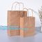 High Brightly Brown Kraft Paper Bag With Handle Custom Print Logo,Kraft Paper Shopping Bag with Logo bagplastics, bageas supplier