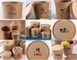 Eco Friendly Disposable takeaway food container Kraft Paper noodle bowls Hot Soup Cup With Paper Flat Lid bagease packag supplier