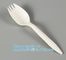 wholesale Biodegradable cPLA plastic white cutlery set,Eco-friendly Disposable Biodegradable Corn Starch Spork-Fork Spoo supplier