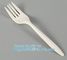 wholesale Biodegradable cPLA plastic white cutlery set,Eco-friendly Disposable Biodegradable Corn Starch Spork-Fork Spoo supplier
