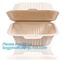9 inch 3 compartment black food container corn starch clamshell,Corn Starch Food Container, Disposable Lunch Box package supplier