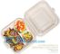 Disposable corn starch bento lunch box takeaway food container,take away box PLA PP mixed biodegradable corn starch food supplier
