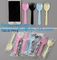 Eco friendly reusable dinner bamboo cutlery set for Travelling,Cartoon Handle Cutlery Set for Kids Tableware bagplastics supplier