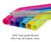 Anti-Cutting Mouth Flexible Silicone Straw Metal Straw With Silicon Tip Sleeve Cleaning Brushes Set Reusable Silicone Dr supplier