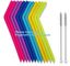 Anti-Cutting Mouth Flexible Silicone Straw Metal Straw With Silicon Tip Sleeve Cleaning Brushes Set Reusable Silicone Dr supplier