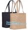 Custom Logo Printed Shopping Bag High Quality Jute Tote Bag,Promotional wholesale jute fabric shopping bag beach jute ba supplier