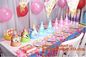 cartoon theme party for kids happy birthday party tableware, Festival Pink Tablecover Supply,Transparent Rectangle Kitch supplier