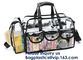 Professional Clear Makeup Cosmetic Bag PVC Carry Bag With 7 Extra Magnet Pockets And Detachable Shoulder Strap supplier