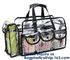Professional Clear Makeup Cosmetic Bag PVC Carry Bag With 7 Extra Magnet Pockets And Detachable Shoulder Strap supplier