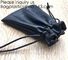 Black Color PU Leather Double Drawstring Protection Headphone Pouch Bag headphone pouchPU Leather Drawstring Promotiona supplier