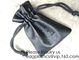 Black Color PU Leather Double Drawstring Protection Headphone Pouch Bag headphone pouchPU Leather Drawstring Promotiona supplier