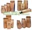 Tin tie tea pouch bag, coffee bean packaging stand up k kraft paper tea paper bag with window Cookie choco pouch supplier