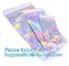 Bagease Holographic Shinny Mylar bags Eyelash Kit Cosmetic Packaging Bag self-adhesive bag laser hologram neon bags supplier