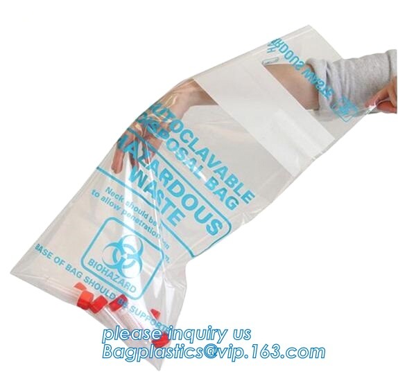 self seal adhesive biohazard waste bags clinical resealable hazardous
