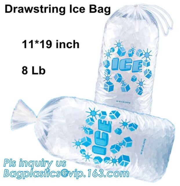 LDPE ice cubes packing carry out bags, insulated dry cold ice bag/Transparent LDPE Wicket bag, ice cube bags, BAGEASE