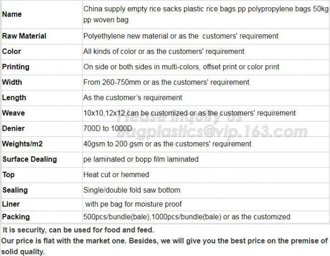 China PP Woven Bag/Sack for50kg cement,flour,rice,fertilizer,food,feed,sand,construction garbage pp woven bag for packin