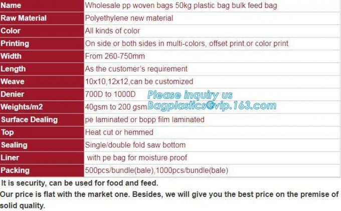 China PP Woven Bag/Sack for50kg cement,flour,rice,fertilizer,food,feed,sand,construction garbage pp woven bag for packin