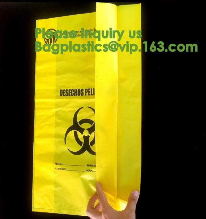 Yellow Bags Danger Biological Hazard,Biological Hazard Clipseal Bag